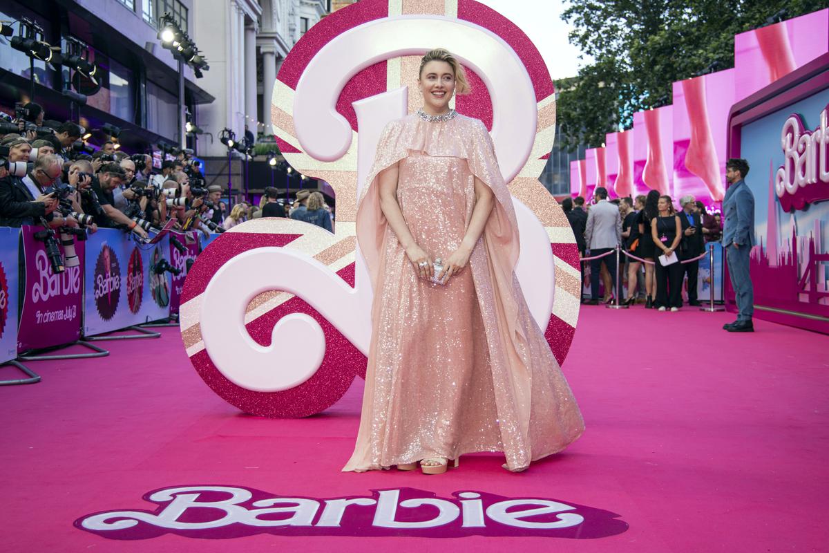 Greta Gerwig at the premiere of Barbie in London