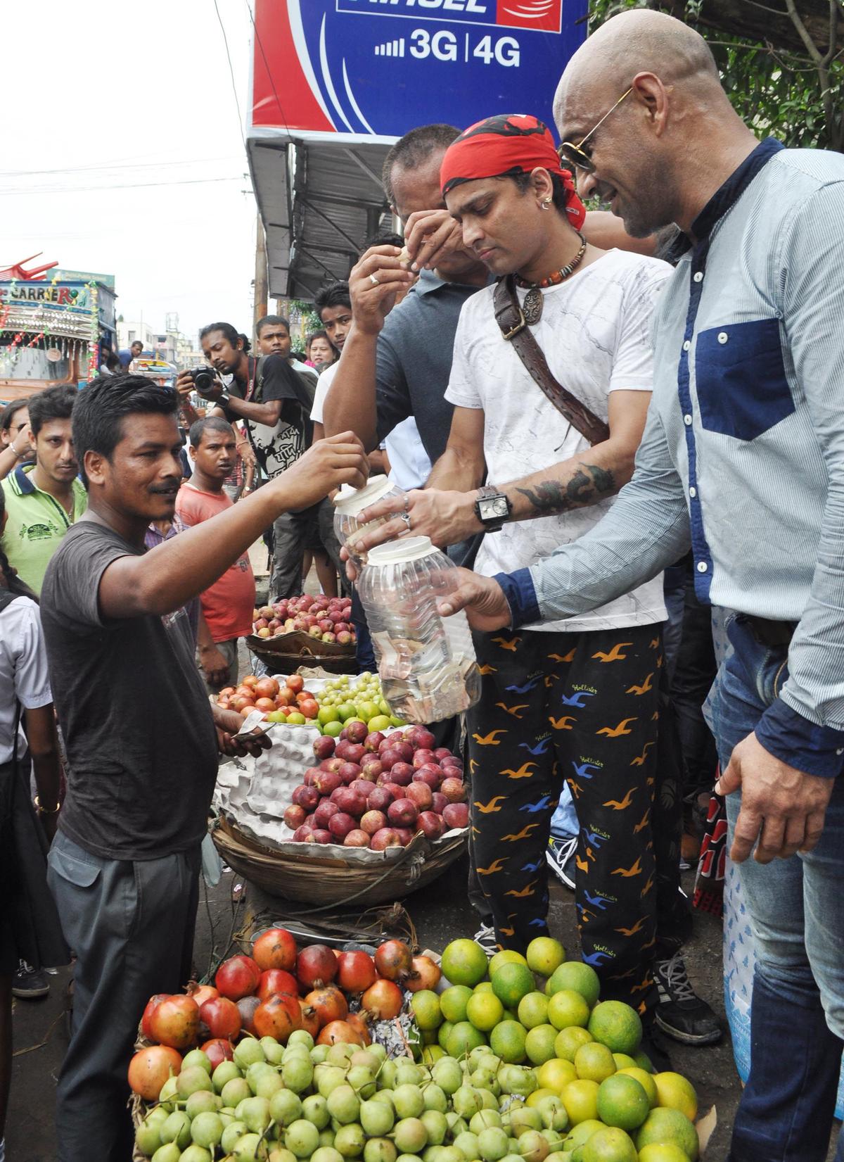 Singer Zubeen Garg along with Bodybuilder Mahadev Deka collecting funds for flood victims in Assam in 2015