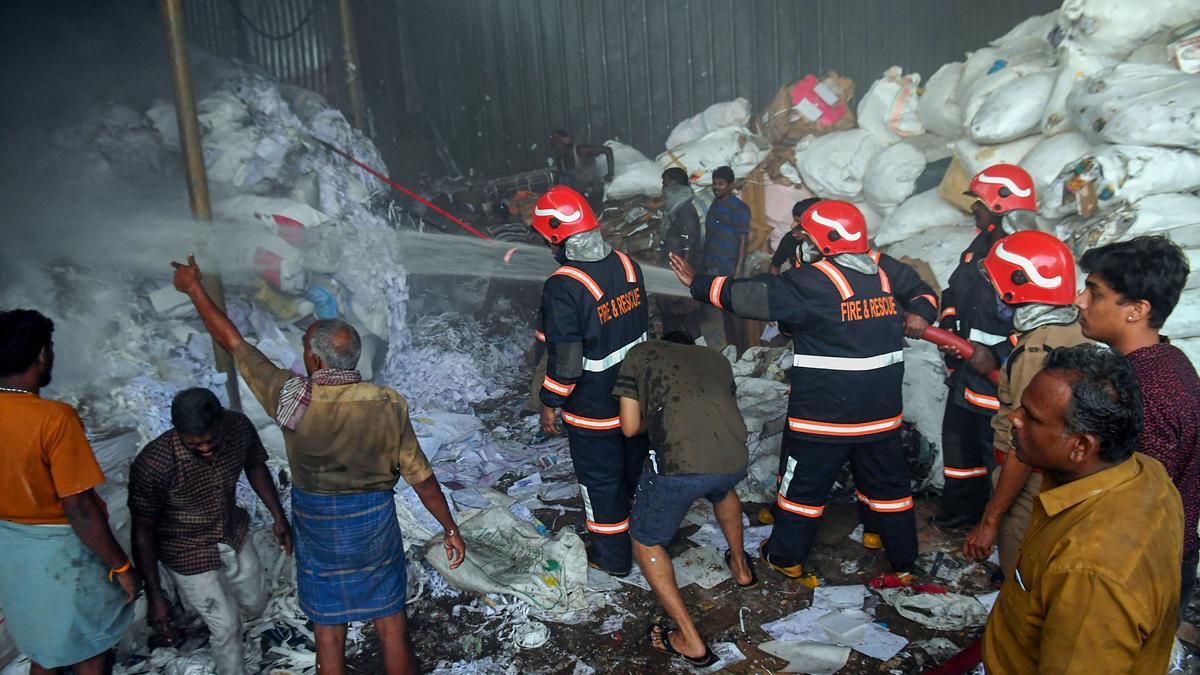 Fire breaks out at scrap shop