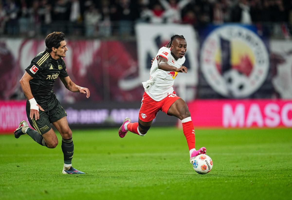 Electric heels: Recorded at a top speed of 36.3 kmph, Diomande can burst past defenders from a standing start.