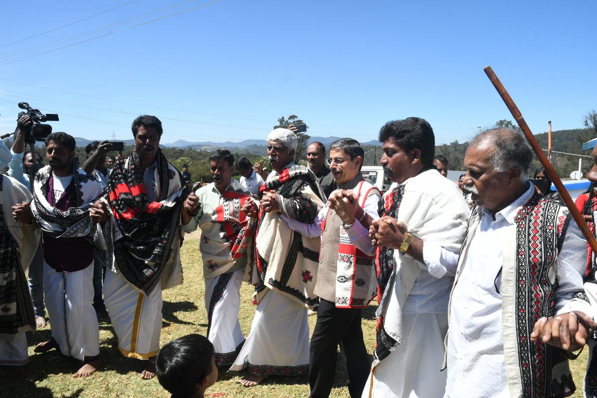 Tamil Nadu Governor R.N. Ravi at the Muthanad Toda Mund in Udhagamandalam on Friday.