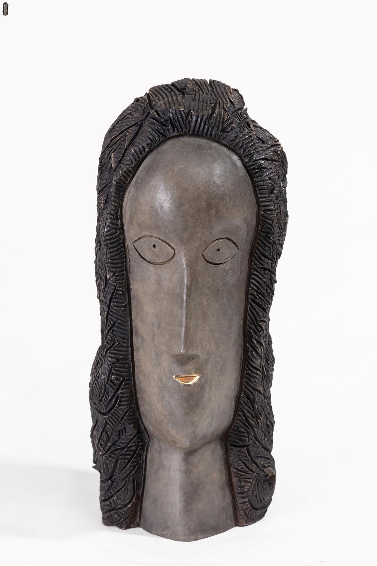Face in Bronze by Himmat Shah 