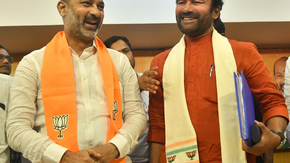 kishanGrand welcome for Kishan Reddy, Bandi Sanjay on June 19