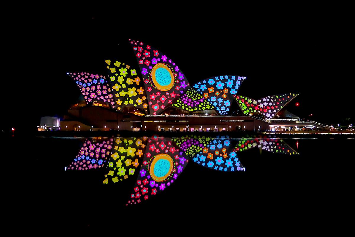 The Sydney Opera House is illuminated on June 05, 2022 in Sydney, Australia. Vivid Sydney is an annual festival of light, music and ideas, celebrating its 12th year in 2022. 