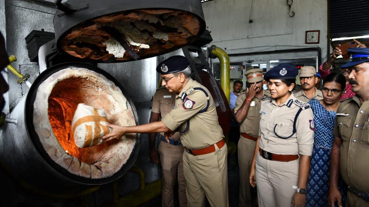 Chennai police destroy over 1,200 kg of ganja, other narcotic drugs