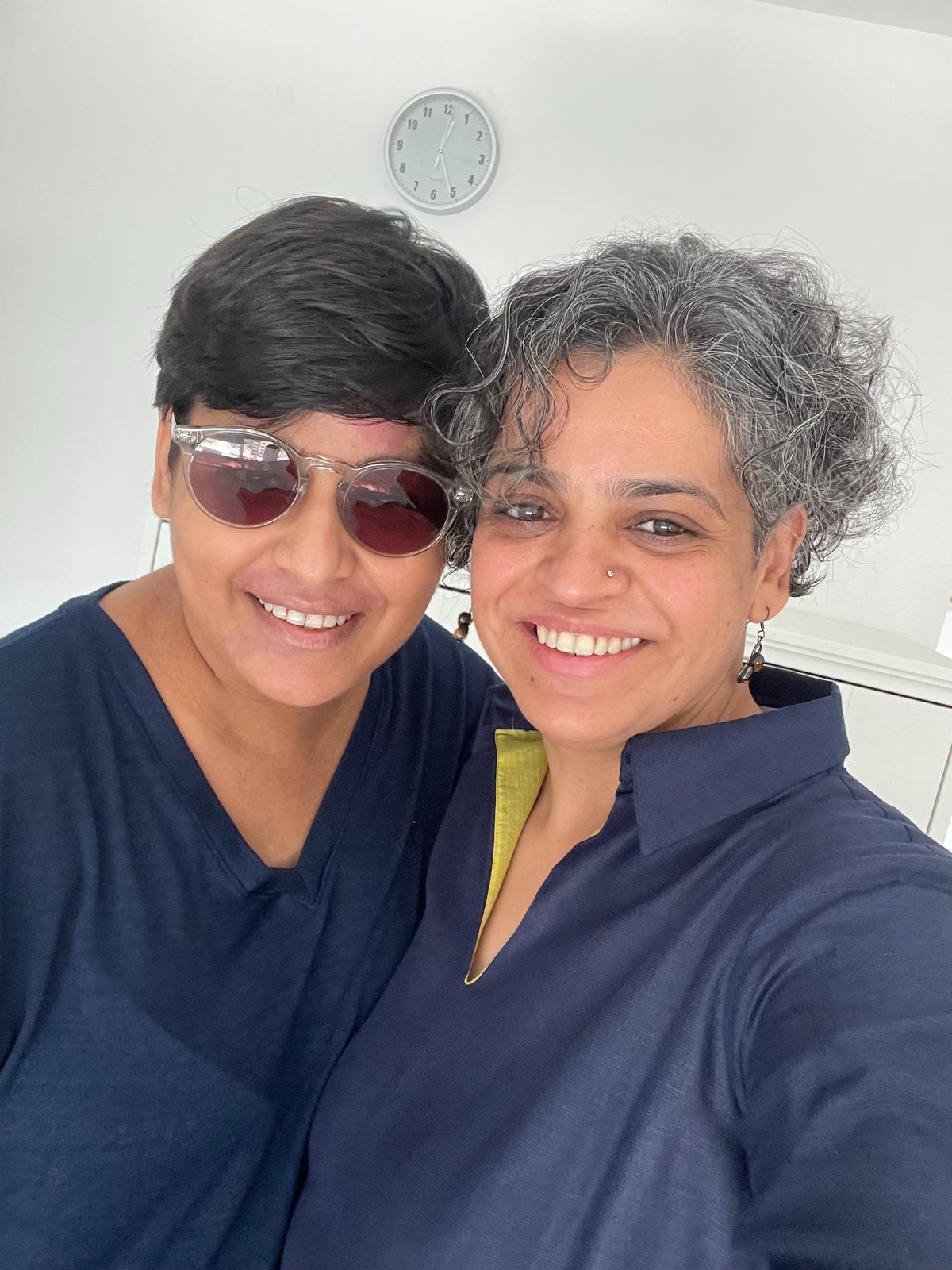Among the small changes that Pracheta Sharma (left) and Mamta Saraf have managed to make around them is the introduction of gender-neutral ‘parent’ ID cards in their daughter’s school in Mumbai, replacing the traditional ‘father’ and ‘mother’ cards.