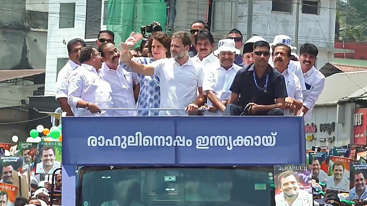 Rahul Gandhi given rousing welcome in Wayanad as he arrives to file nomination for Lok Sabha polls