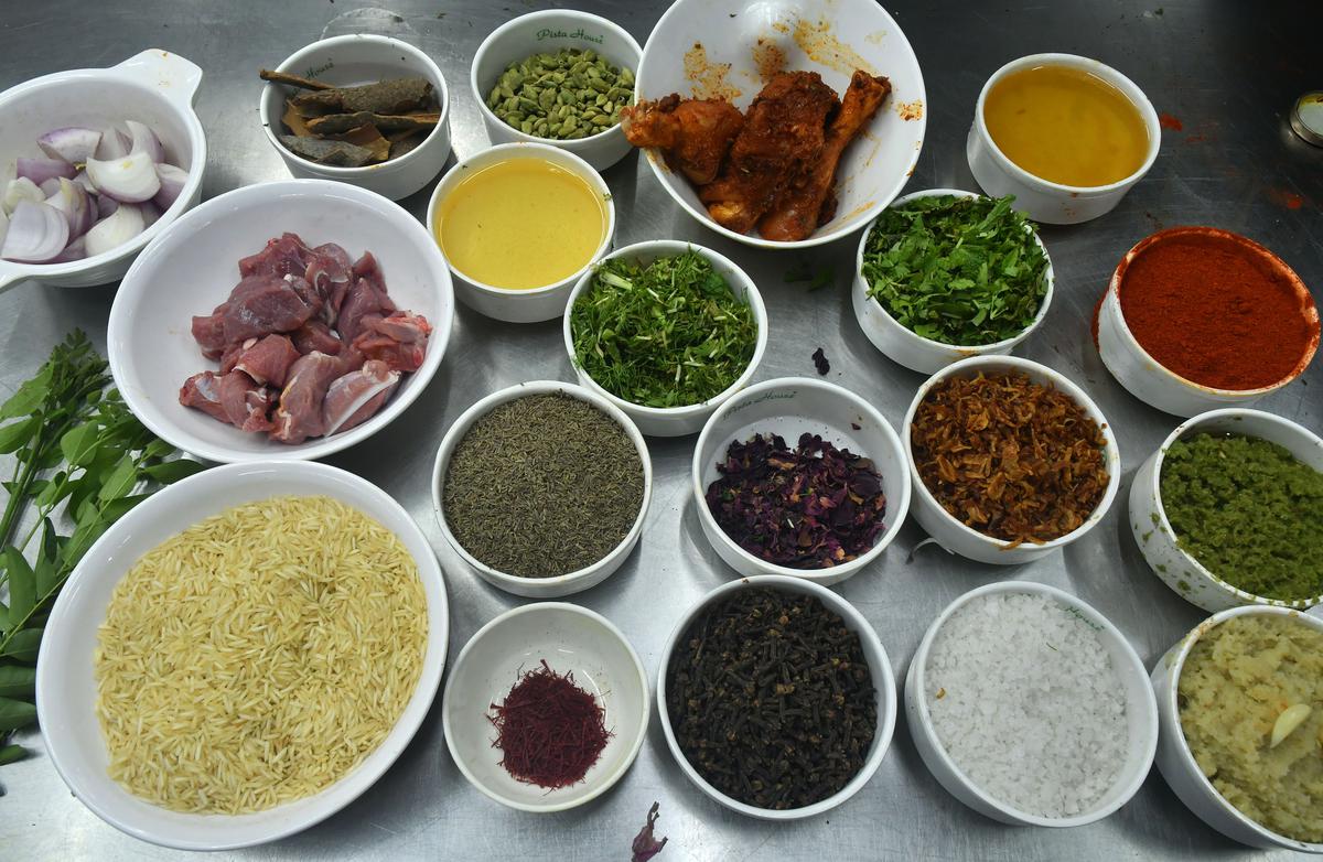 Spices, some exotic as stone flower (moss), to the mundane shahjeera (black cumin), each sourced and measured out for each biryani vessel make the dish stand out.