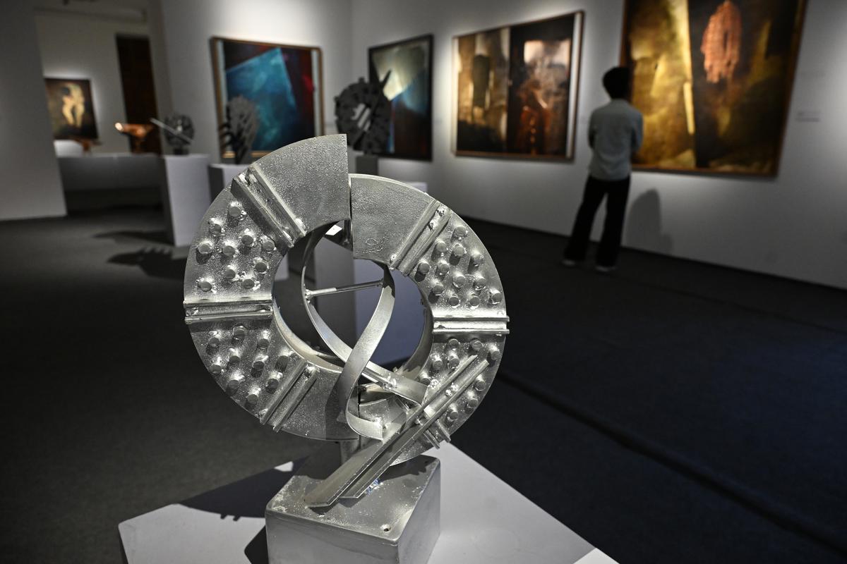 The show features the artist’s paintings and sculptures    