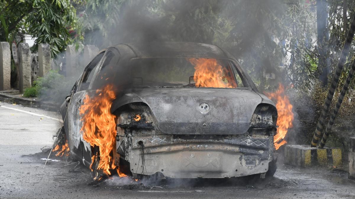 70-year-old man dies after car catches fire in Bagepalli
