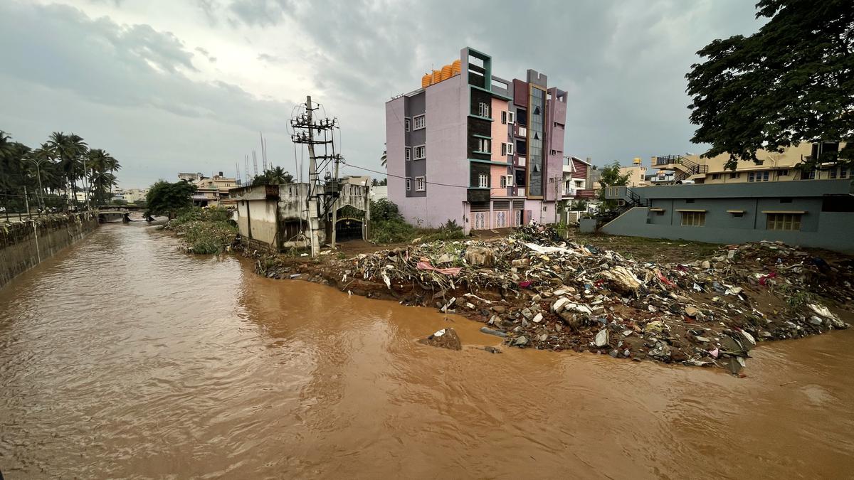 Flooded area at Arkeshwara layout in Ramanagara district. 