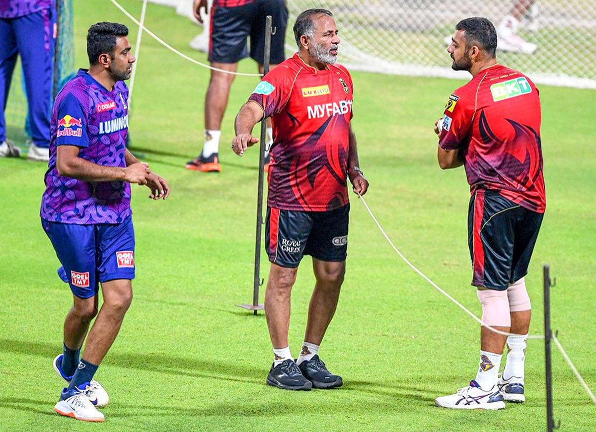 The Ashwin connect: Varun has picked the brains of fellow spinner and senior R. Ashwin, specially during their short stint together at the Dindigul Dragons in the TNPL. Here the two are seen chatting up as rivals for KKR and Rajasthan Royals during the IPL 2023  at the Eden Gardens Stadium in Kolkata on Wednesday, May 10, 2023.