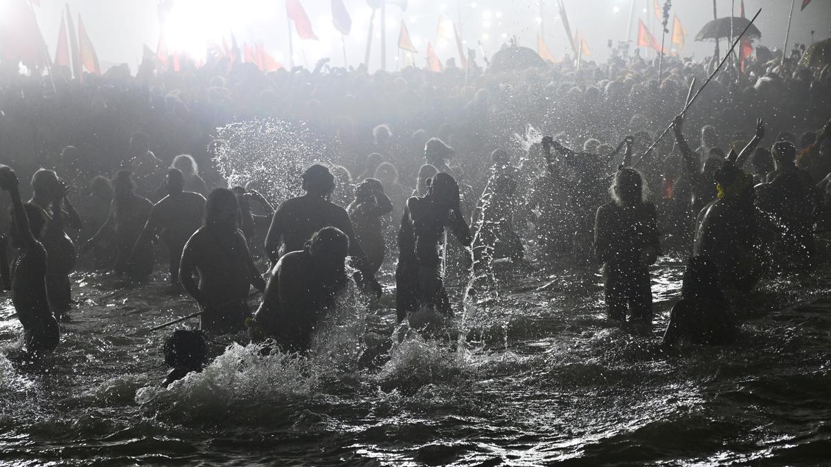 Maha Kumbh: First 'Amrit Snan' held, sea of devotees at Triveni Sangam - The Hindu