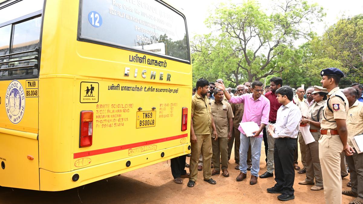 Annual safety audit of school, college vehicles commenced in Thoothukudi