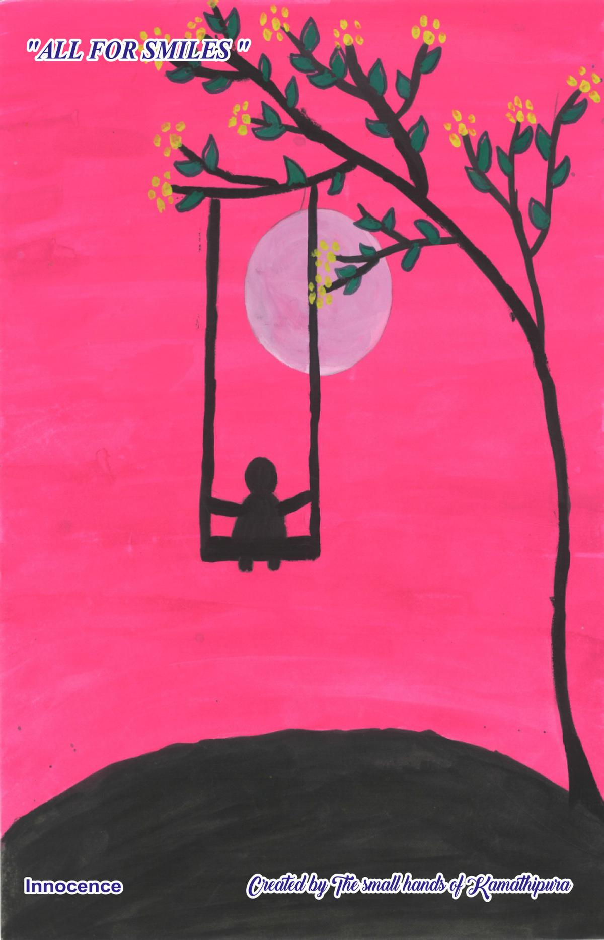 ‘Innocence’, a painting by the daughter of a commercial sex worker from Kamathipura, Mumbai. India Post, Mumbai, released postcards based on the paintings by 10 children from Kamathipura 