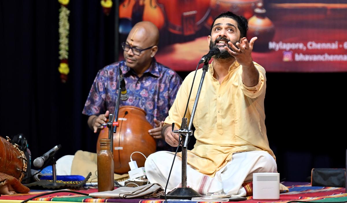 Singer Sid Sriram during a Margazhi performance