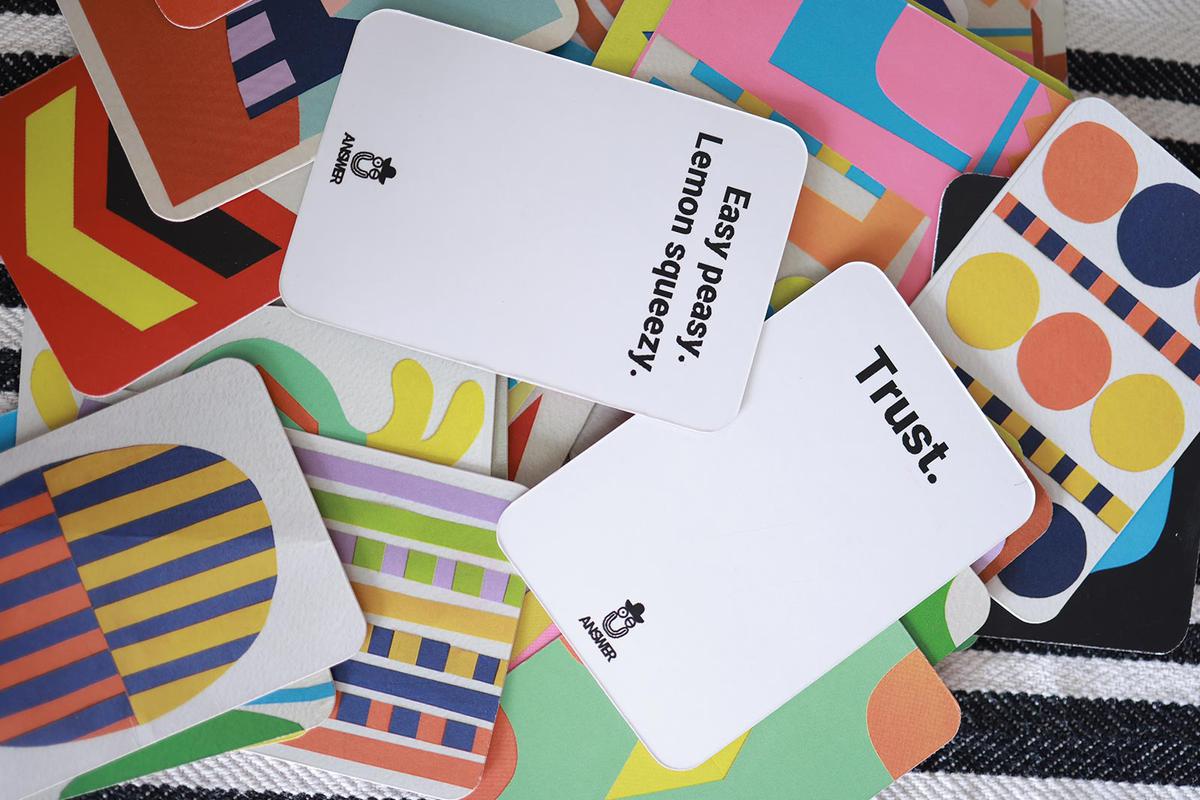 The playing cards that are part of the project 