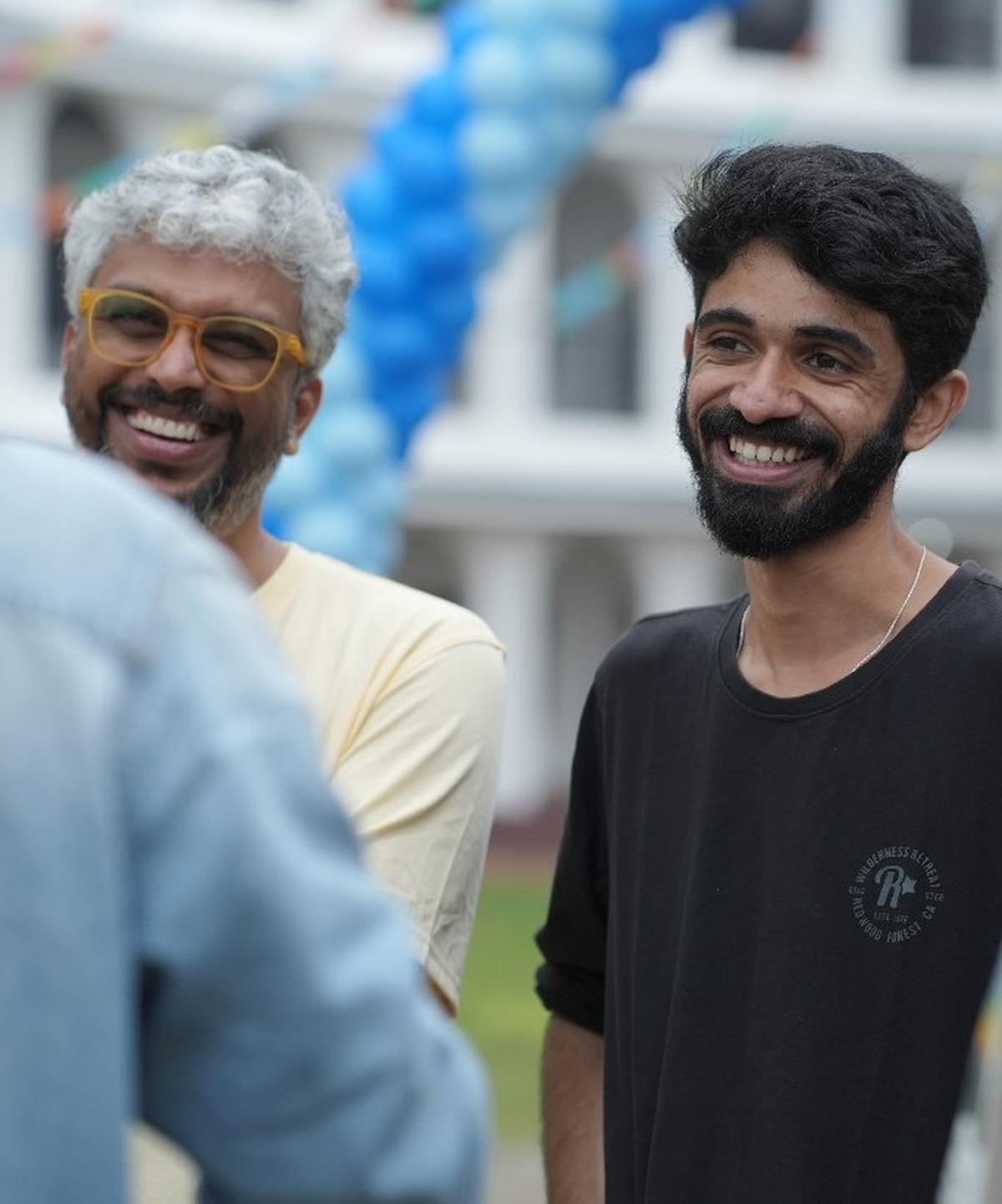 Director Anand Menen (right) with filmmaker Vipin Das, who is the writer and one of the producers of Vaazha : Biopic of a Billion Boys 