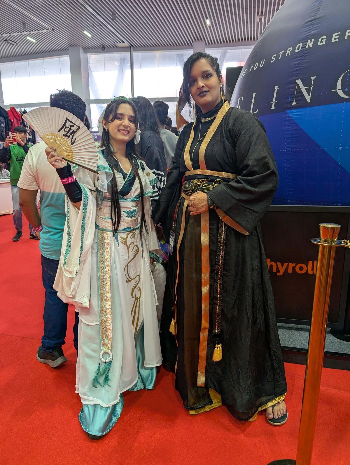 Abir and her friend Snehal dressed as characters from Heaven Official’s Blessing.