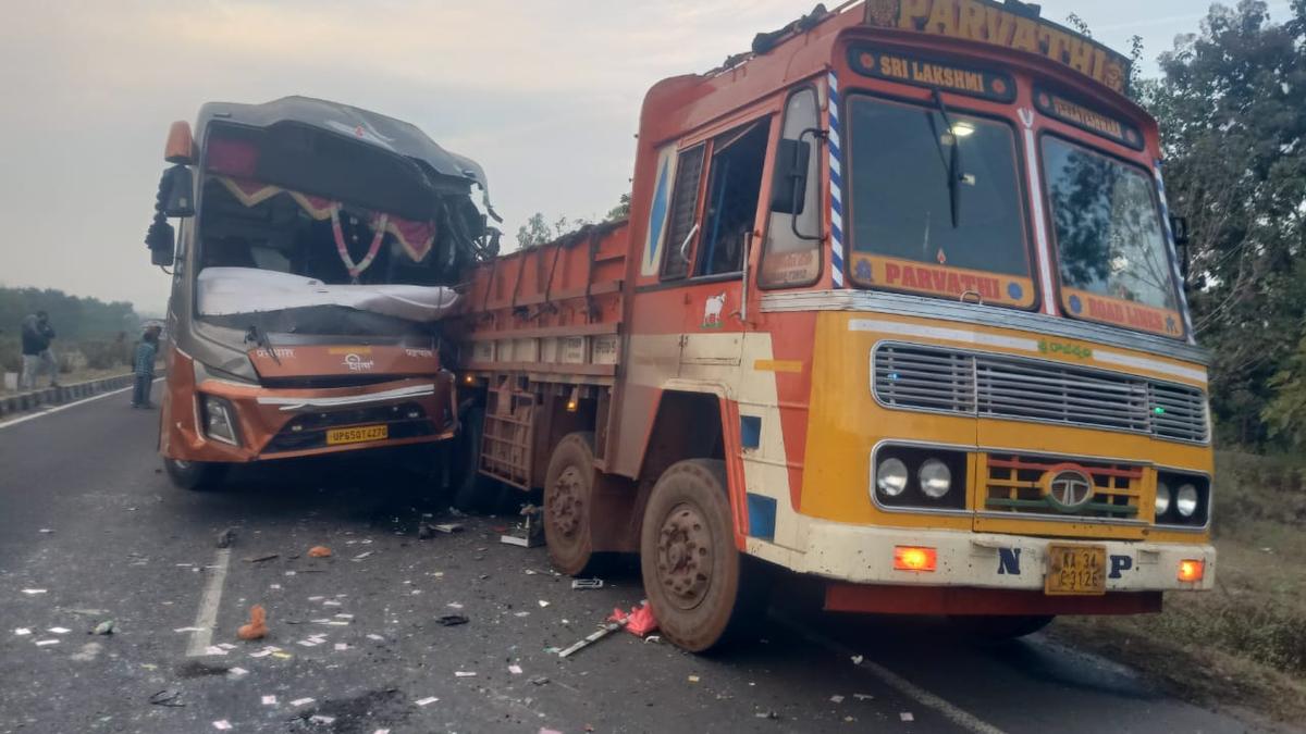 4-year-old among two killed as private bus crashes into parked lorry in Adilabad
