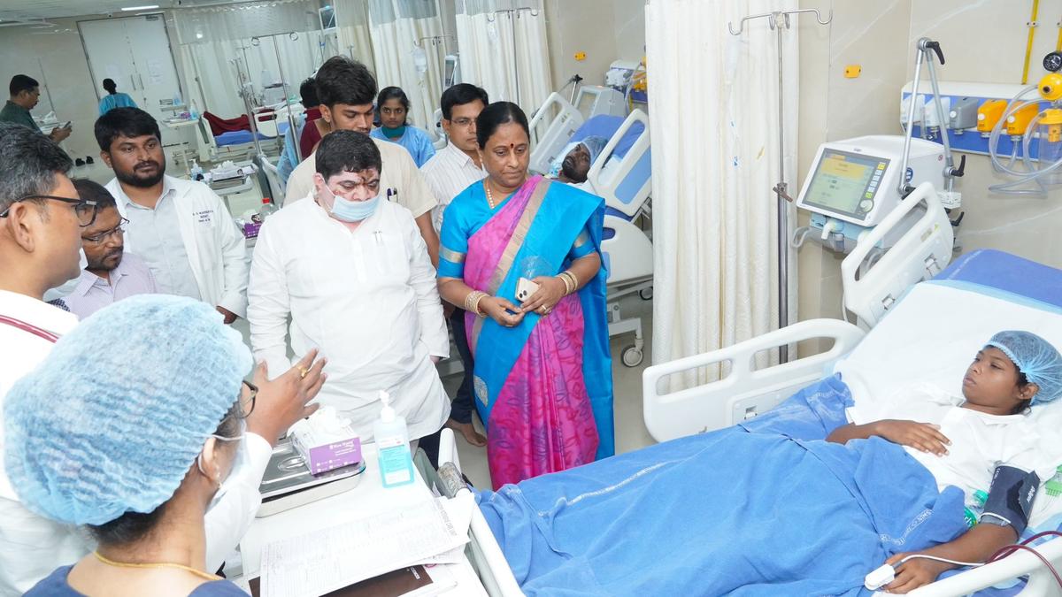 Ministers visit NIMS to check on tribal school students hospitalized due to contaminated water