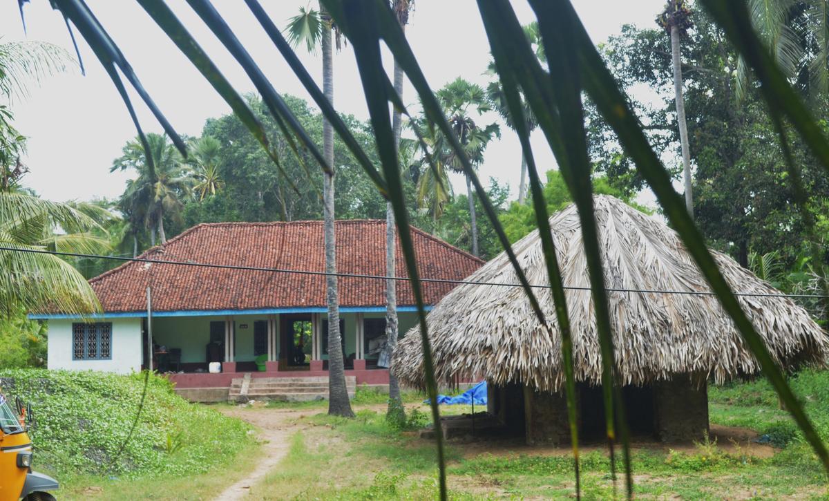 The house of a coconut farmer. 