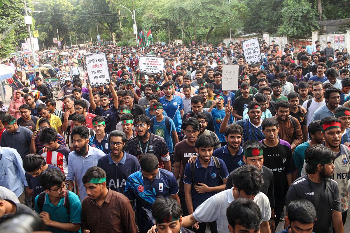 Student protesters in Dhaka on August 28, 2025. Student protesters in Dhaka on August 28, 2025.
