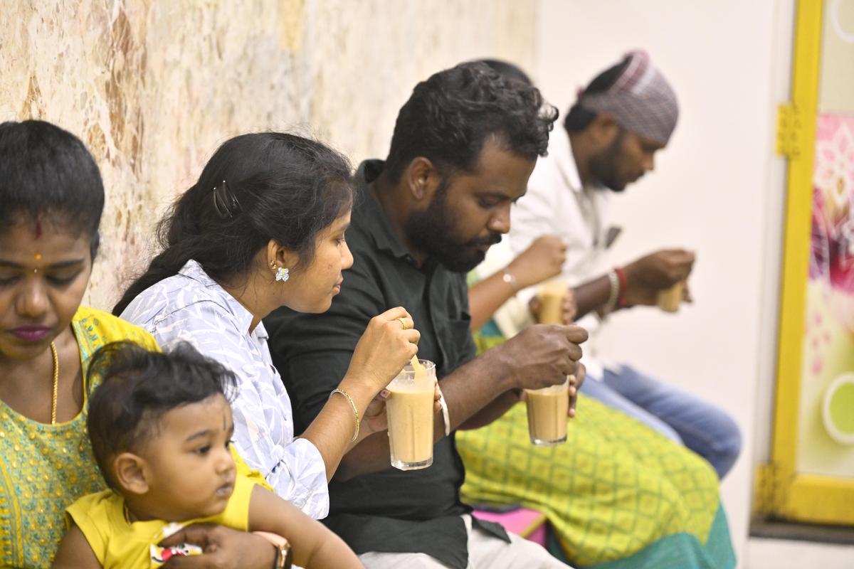 People enjoy jigarthanda on a hot summer day in Madurai