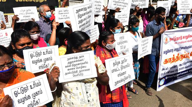 Hearing impaired persons stage protest in Coimbatore
