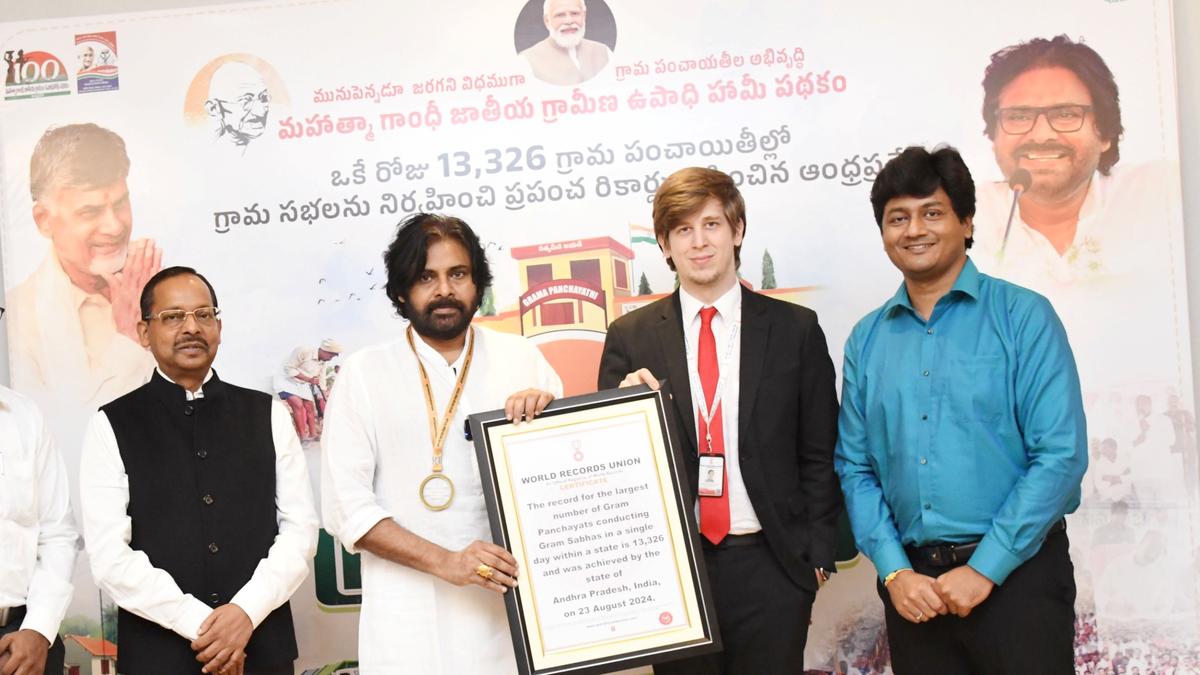 Conduct of Grama Sabhas in 13,326 villages on August 23 recognised as a world record 