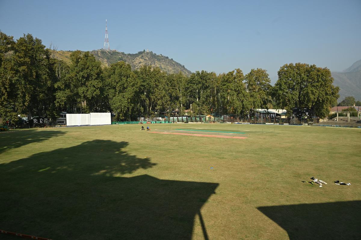 A view of the match venue in Srinagar.
