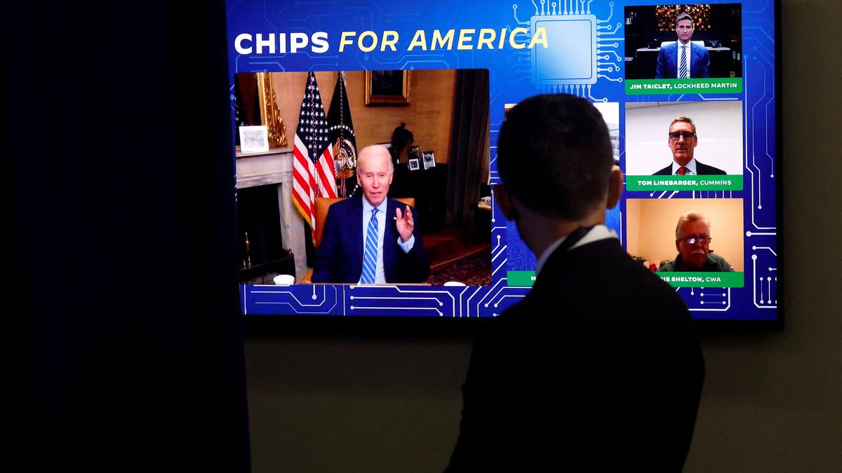 Biden stresses case for computer chips before crucial Senate vote