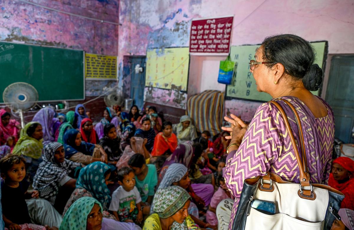 Residents of Salem Shah at a relief camp, in Fazilka, Punjab, after the floods.