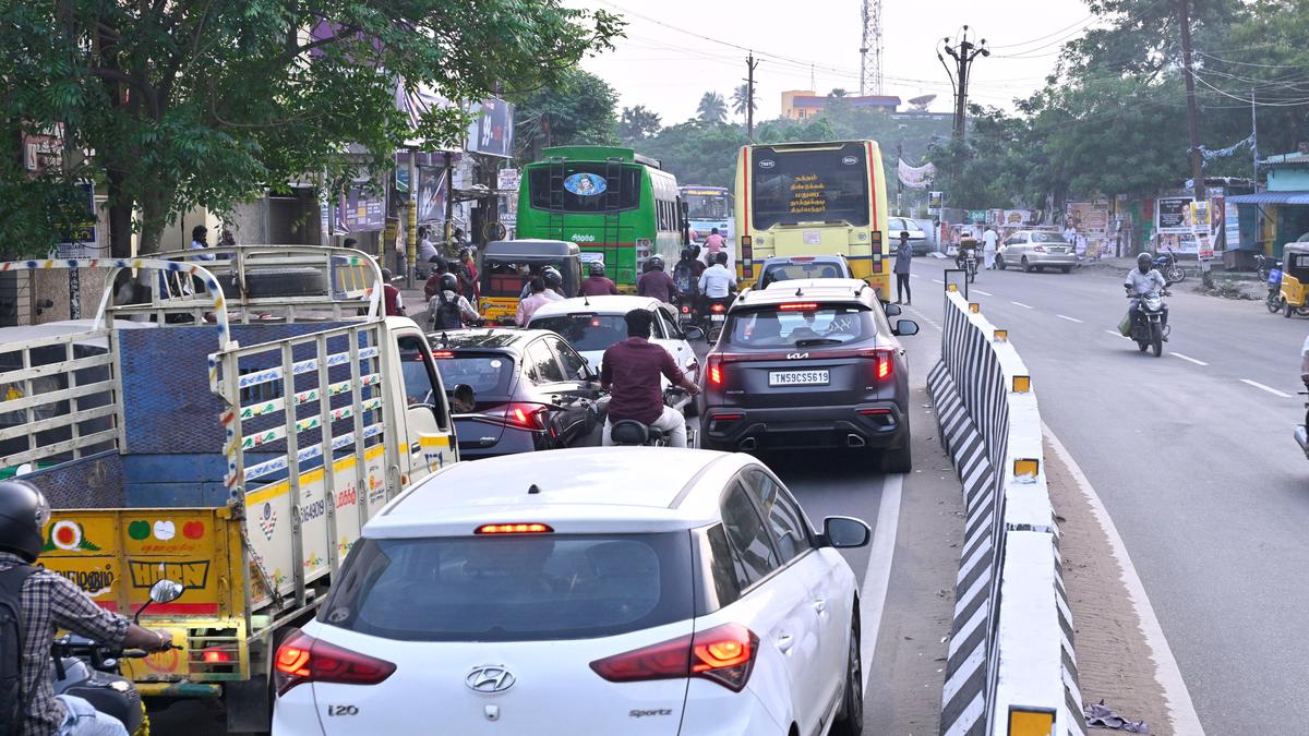 Bus stop on narrow stretch of road hampers free flow of traffic on Melur Road