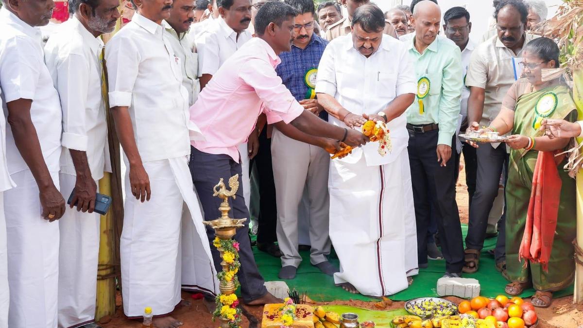 Minister lays foundation stone for new palm products trade centre at Narippaiyur