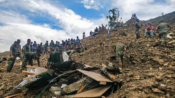 Six killed, dozens missing as massive landslide blocks river's flow, in Manipur