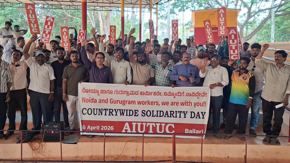 AIUTUC stages protest in Sandur backing Noida workers, condemns ‘repression’