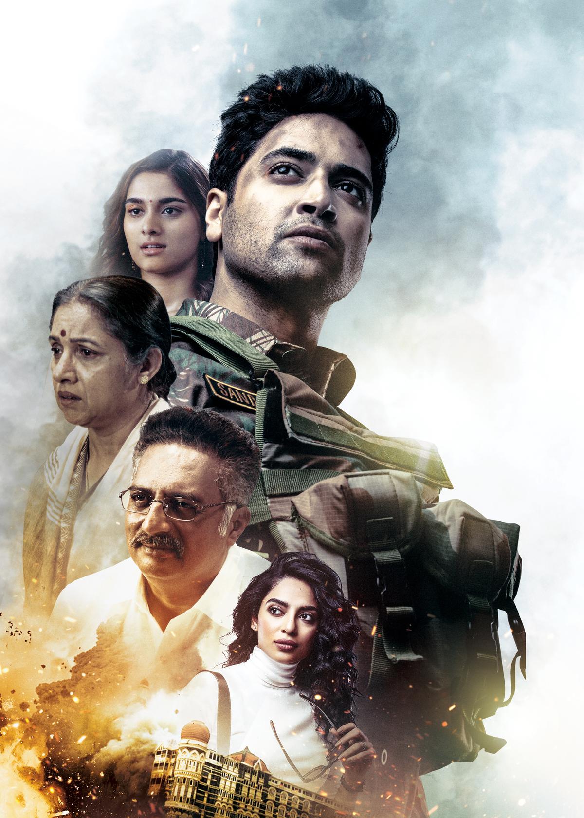 (Clockwise) Adivi Sesh, Sobhita Dhulipala, Prakash Raj, Revathy and Saiee Manjrekar in ‘Major’