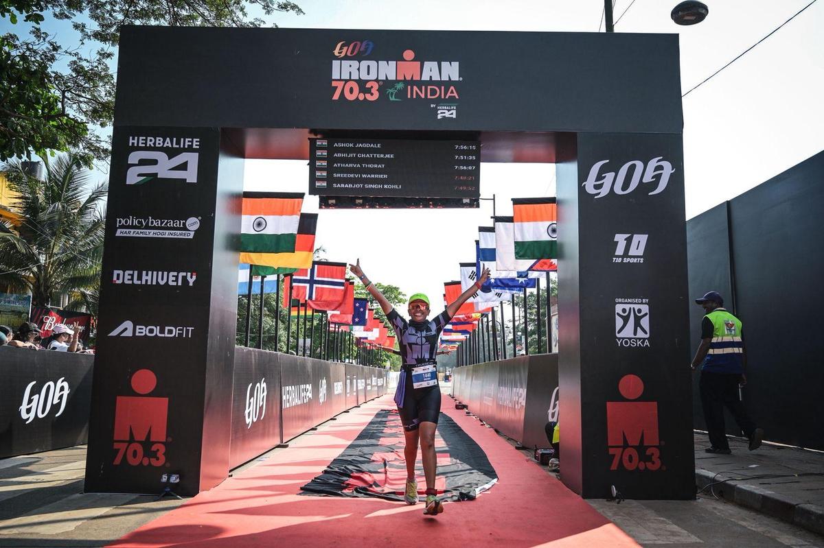 Dr Sreedevi Warrier at Ironman 70.3 triathlon in Goa