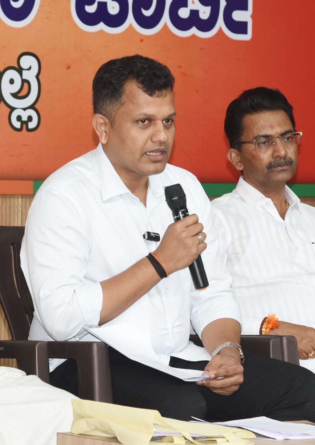 MP for Dakshina Kannada Capt. Brijesh Chowta speaking at a press conference at BJP party office in Mangaluru on Saturday. MP for Dakshina Kannada Capt. Brijesh Chowta speaking at a press conference at BJP party office in Mangaluru on Saturday.