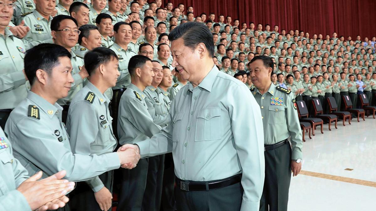 Xi Jinping speaks to troops along India-China border