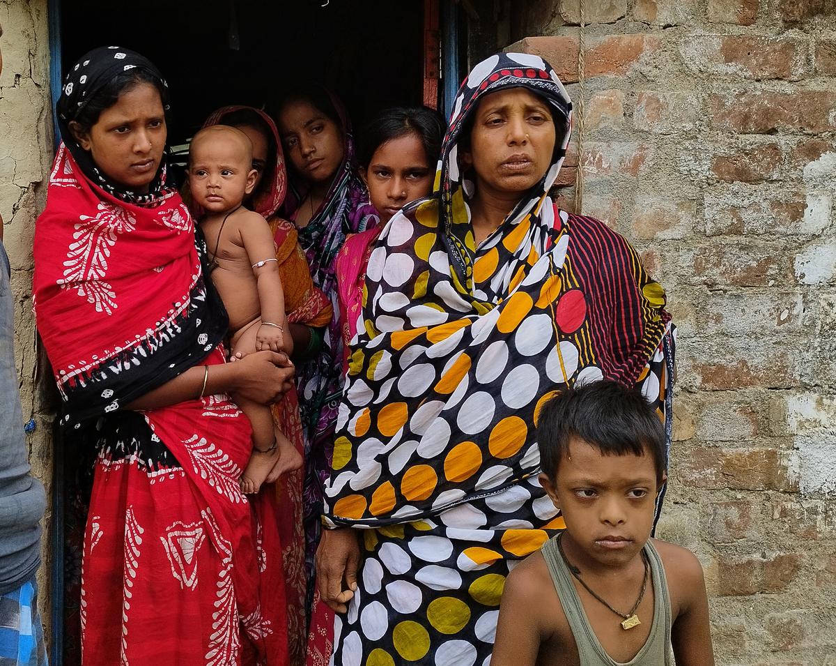 Family of Abbasuddin Shaikh, the sole earning member (behind wife Nayantara Bibi) in Kakdwip, Sundarbans