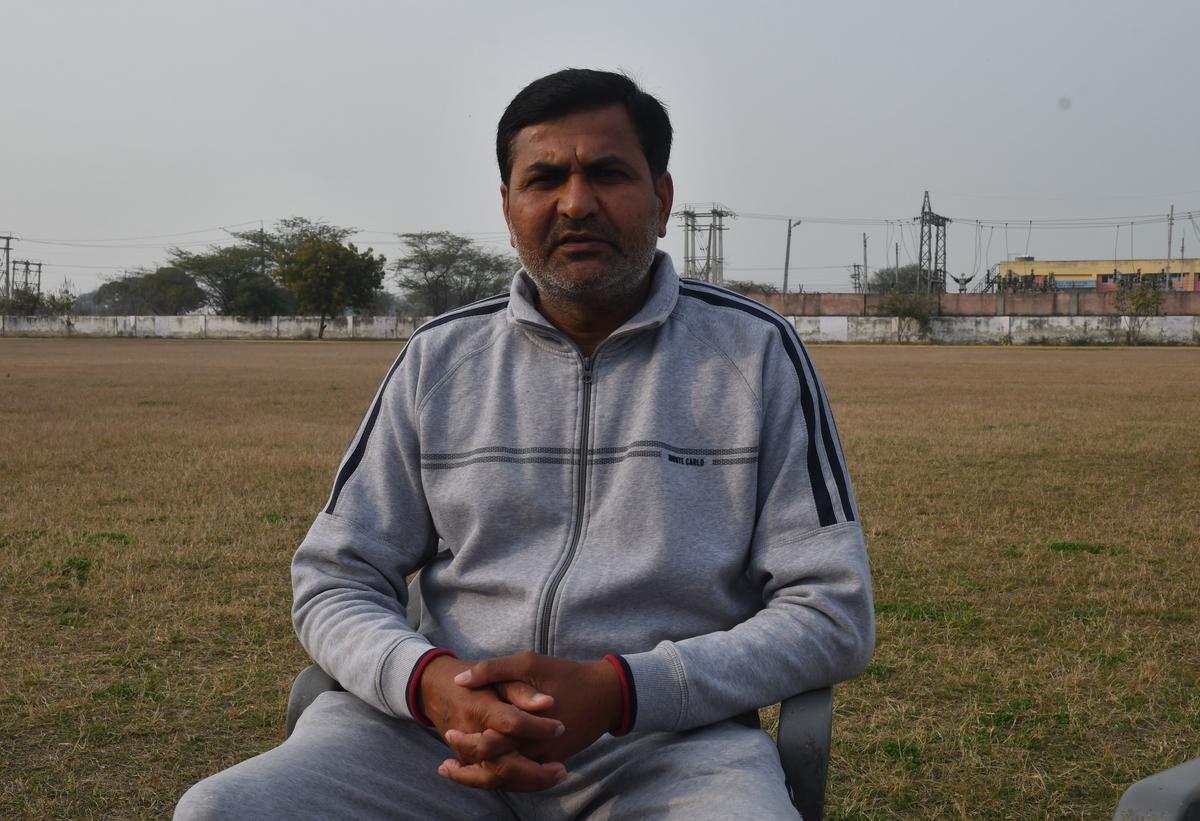 Wrestling coach Sunil at Juan village in Haryana.