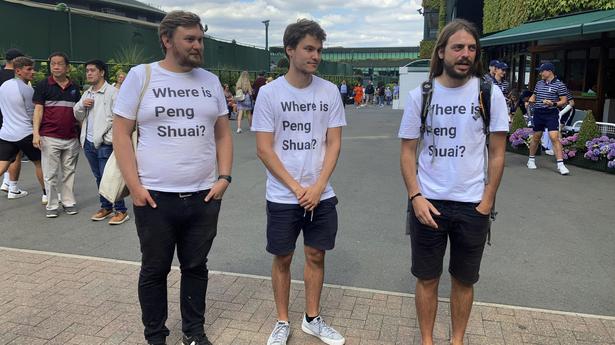 Activists preparing to hand out ‘Where is Peng Shuai?’ t-shirts at Wimbledon