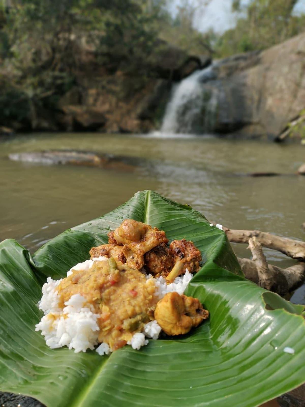 Taste of local food during treks with Wilded nature group in Visakhapatnam.