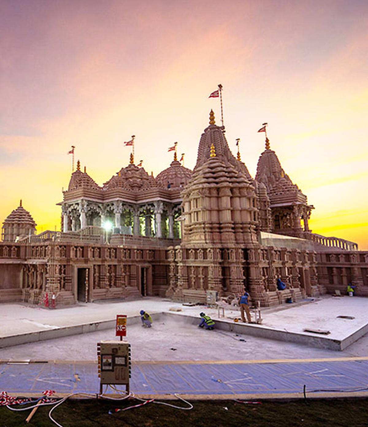 The first traditional Hindu stone temple in the UAE, the BAPS Hindu Mandir, opens its doors in Abu Dhabi on February 14th. File