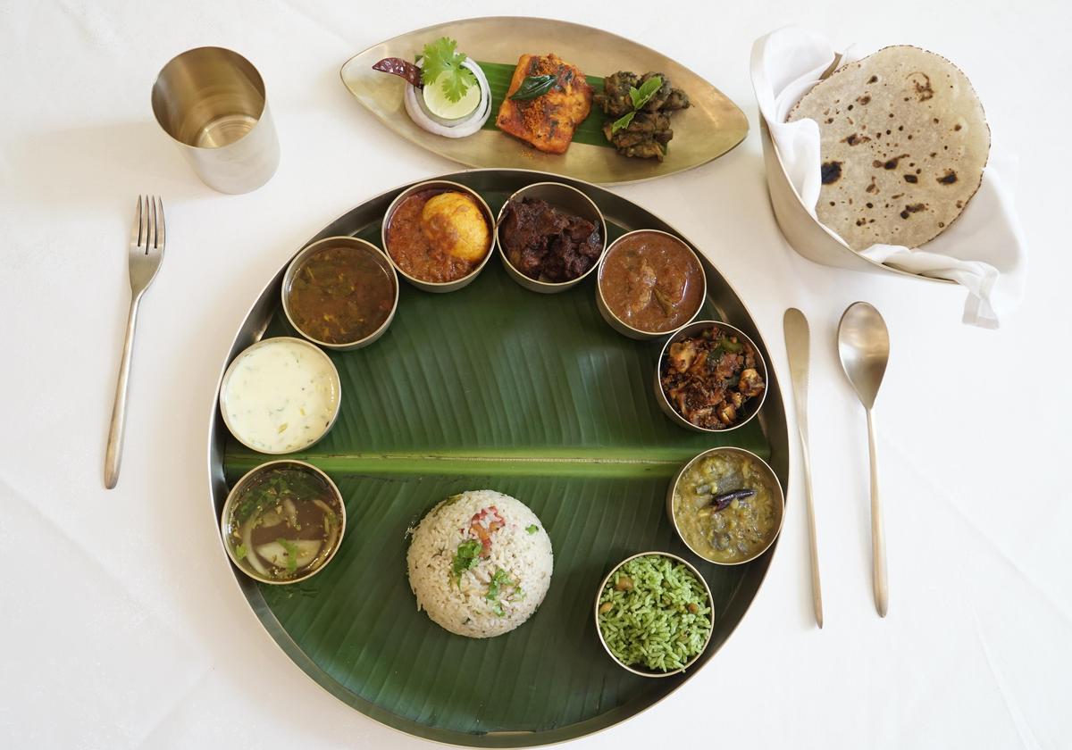 One of the thali’s served at Adi, The Leela Hyderabad