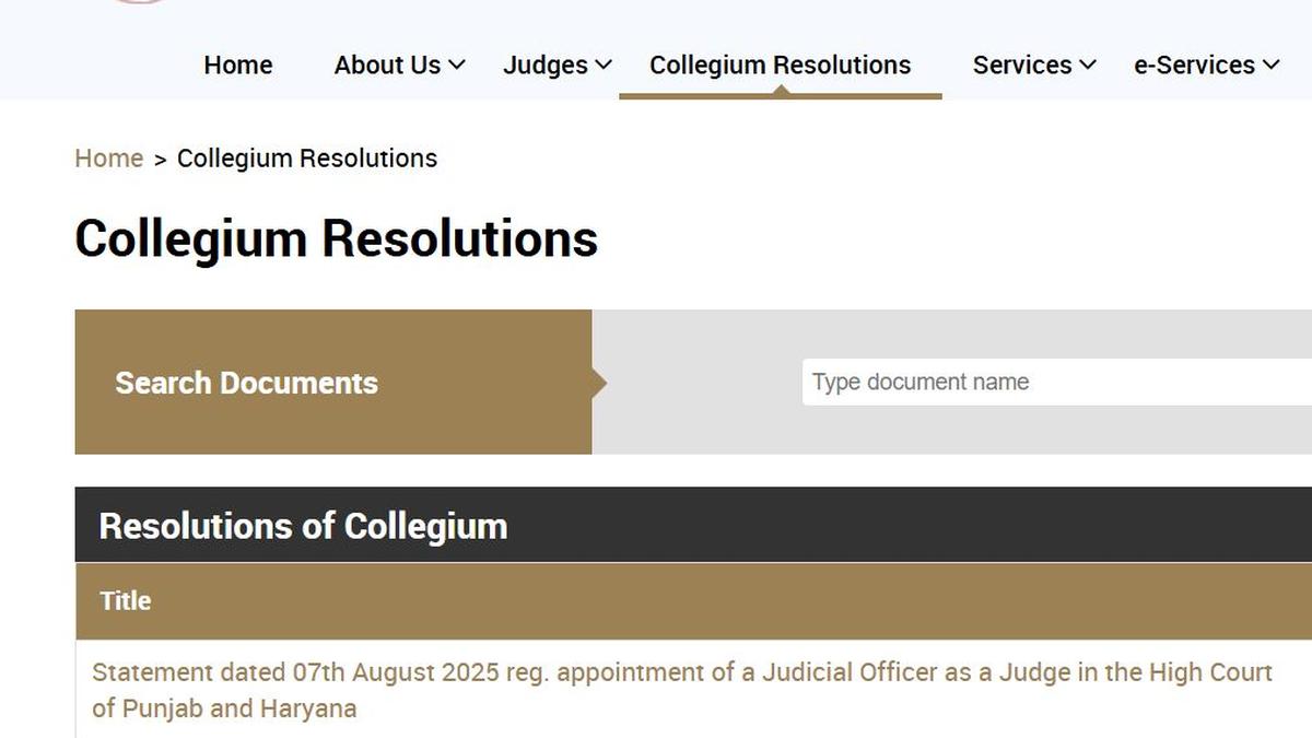 SC collegium gives nod to appoint judicial officer as Punjab and Haryana HC judge