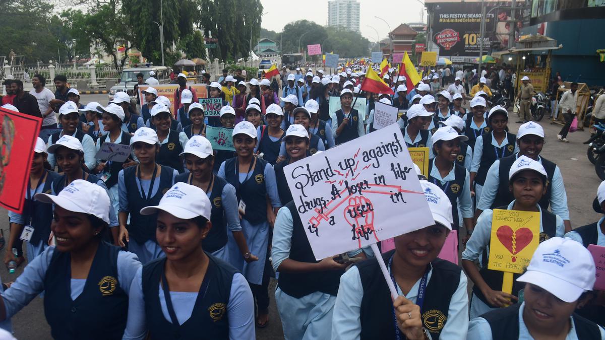 Over 6,000 students take part in ‘drug-free future’ walkathon in Mangaluru