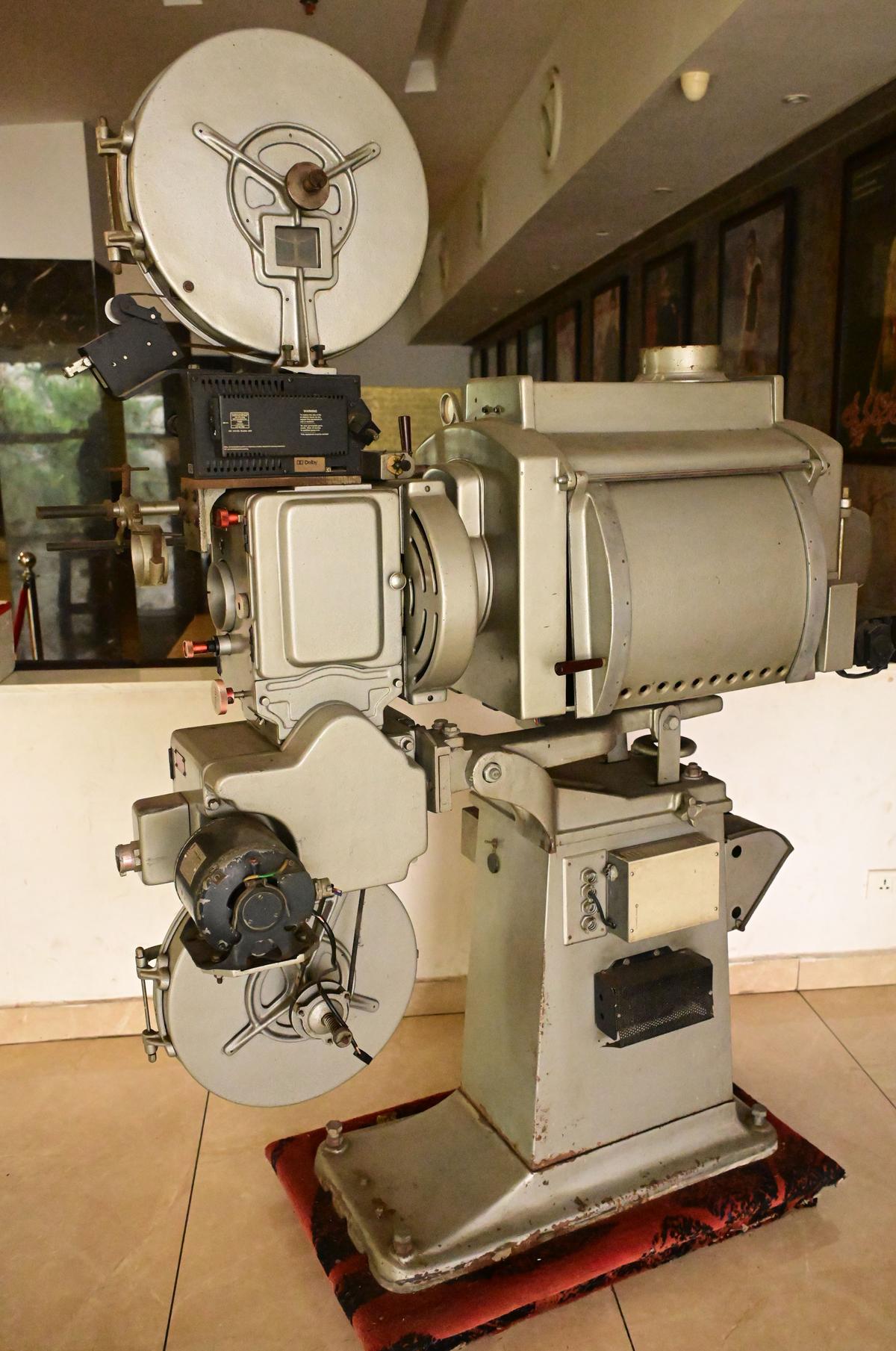 An old projector on display at a theatre in Vijayawada.